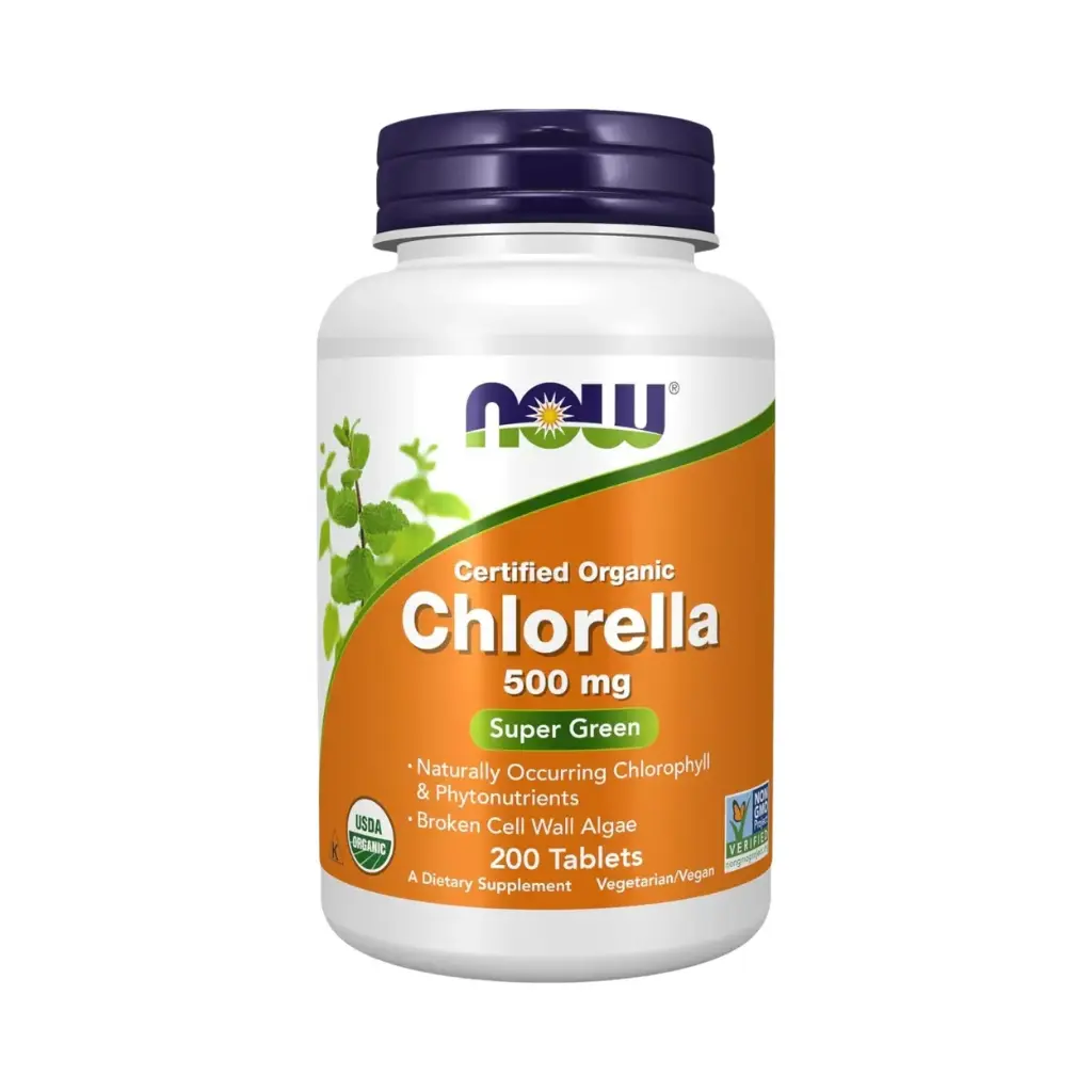 Chlorella Con Clorofila 500 Mg 200 Tabletas Now