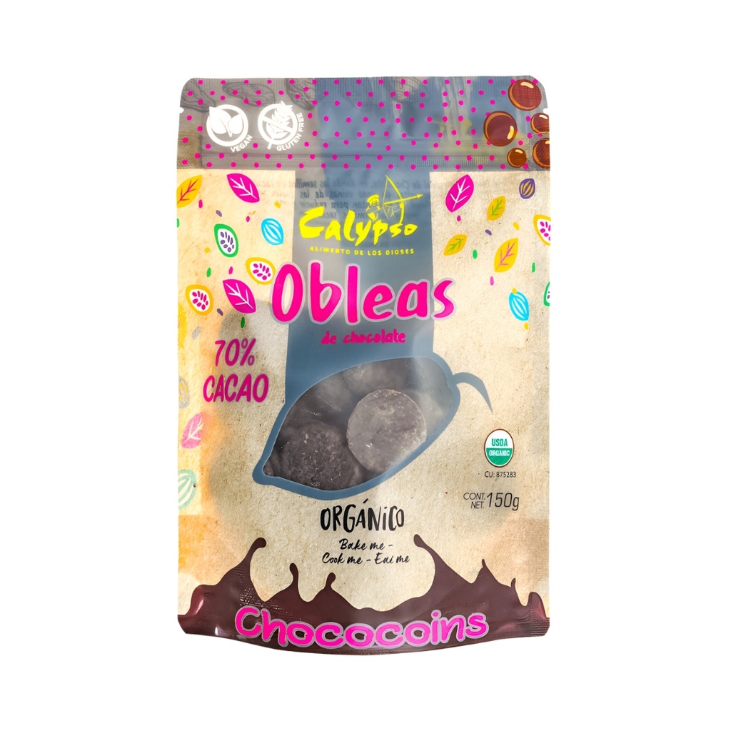 Obleas De Chocolate 70% Cacao 150 Gr Calypso