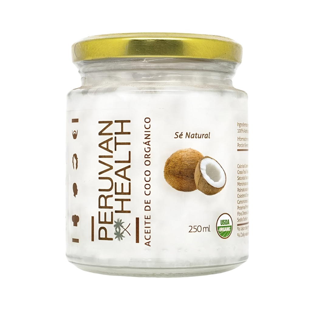Aceite De Coco Organico 250 Ml Peruvian Health