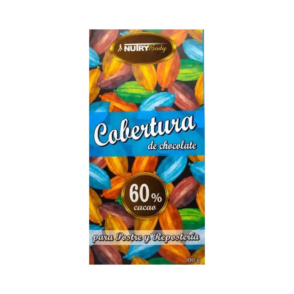 Cobertura De Chocolate 60% Cacao 100 Gr Nutrybody