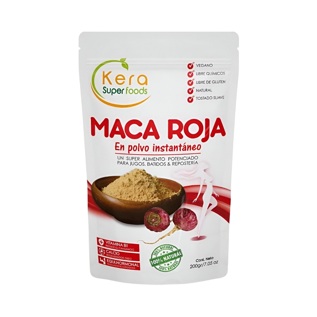 Maca Roja En Polvo Instantaneo 200 Gr Kera Superfoods