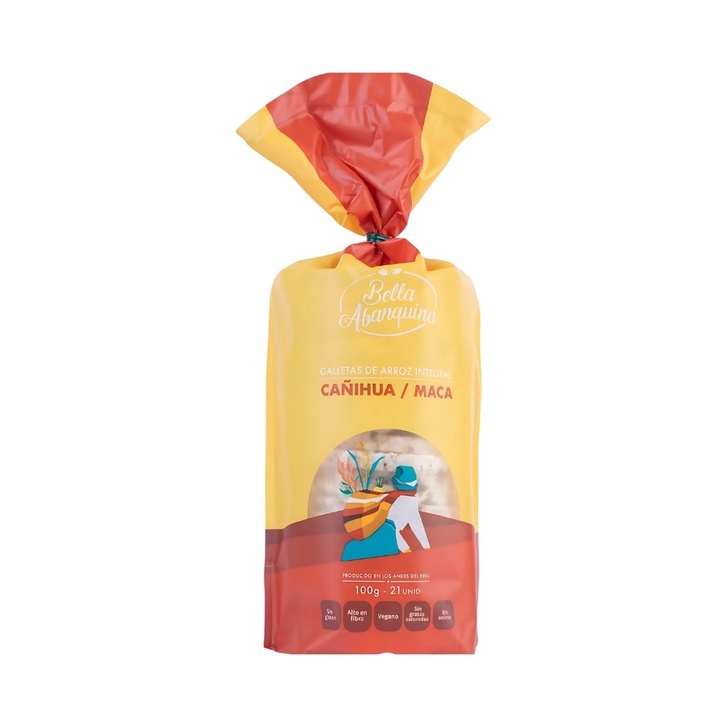 Galletas De Arroz Integral Cañihua Maca 100Gr Bella Abanquina