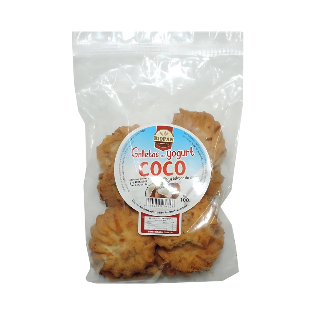 Galleta Con Yogurt Coco 100 Gr Biopan