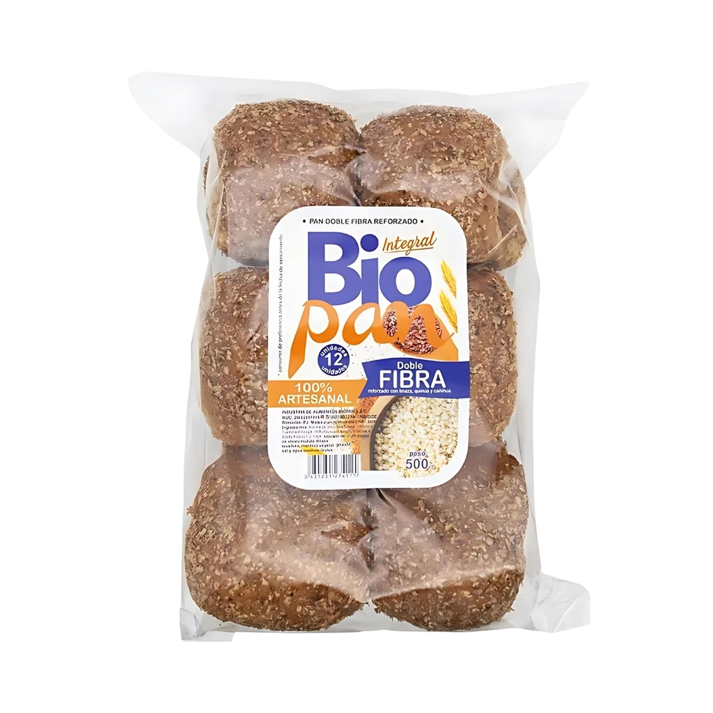Pan Redondo Integral Doble Fibra 12 Und Biopan