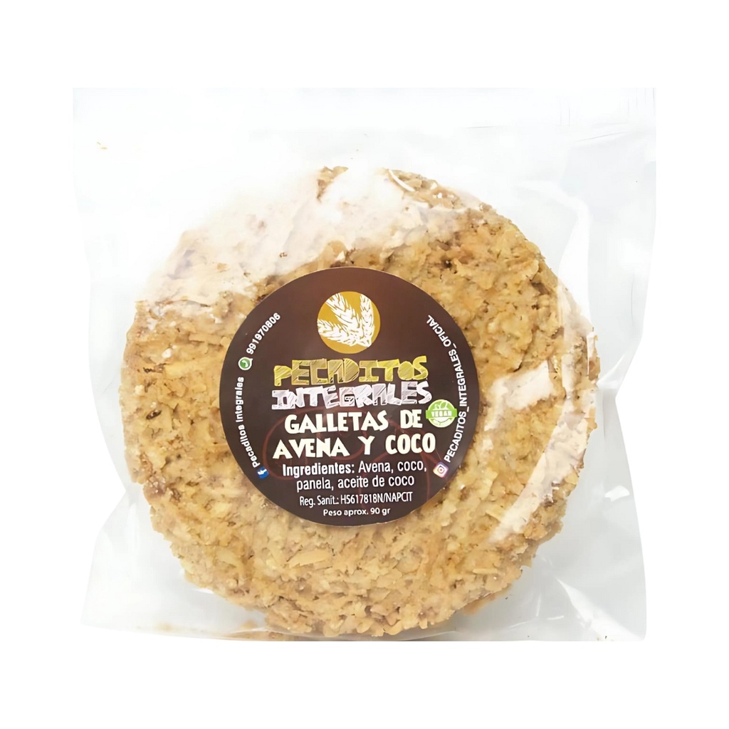 Galleta De Avena Y Coco 90 Gr Pecaditos Integrales