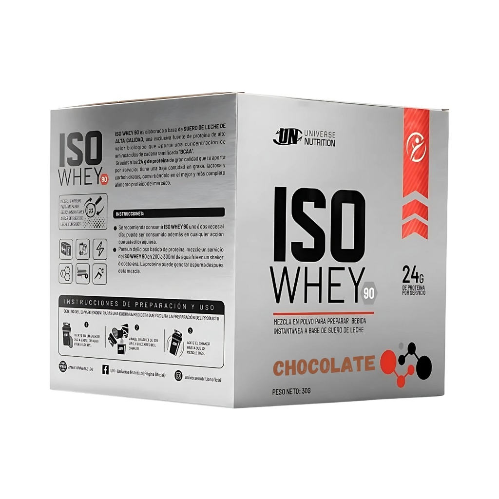 Iso Whey 90 Chocolate Caja (10 Sachets) 30 Gr Universe Nutrition