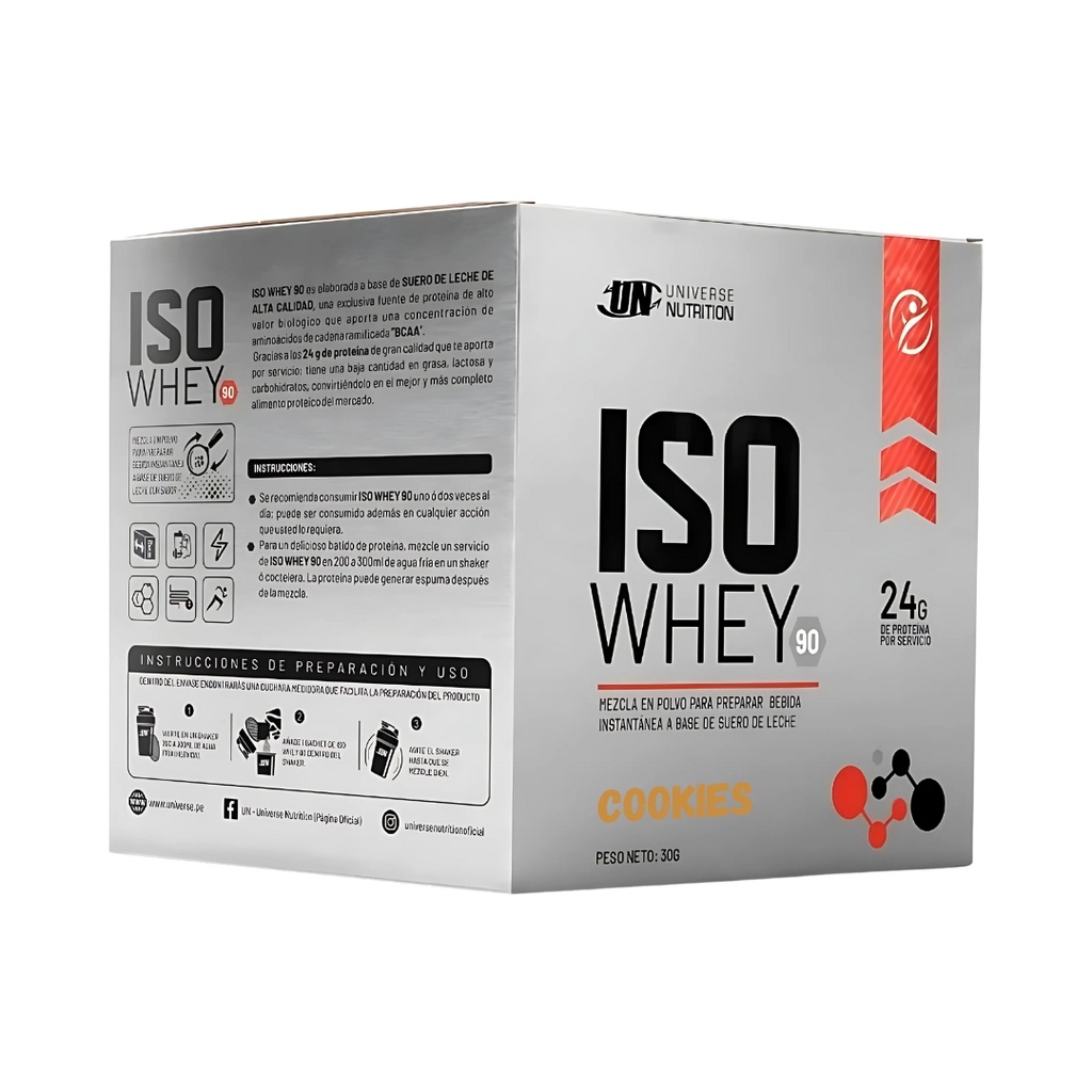 Iso Whey 90 Cookies Caja (10 Sachets) 30 Gr Universe Nutrition