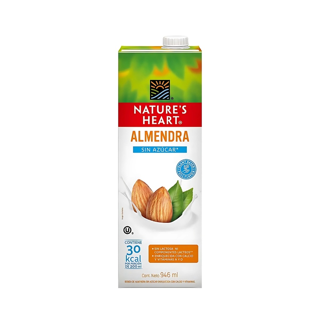 Bebida Almendra Sin Azucar 946 Ml Natures Heart