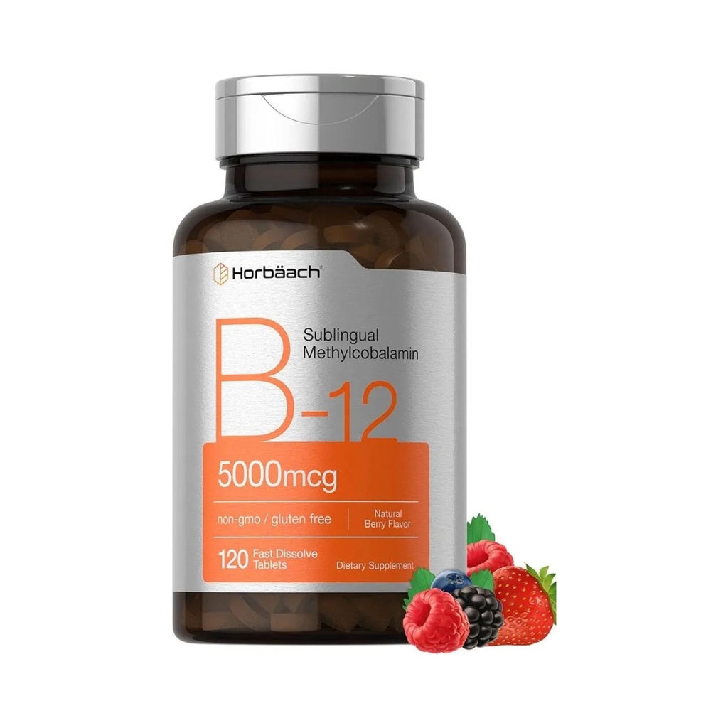 B 12 Metilcobalamina sublingual 5000 mcg 120 Horbaach