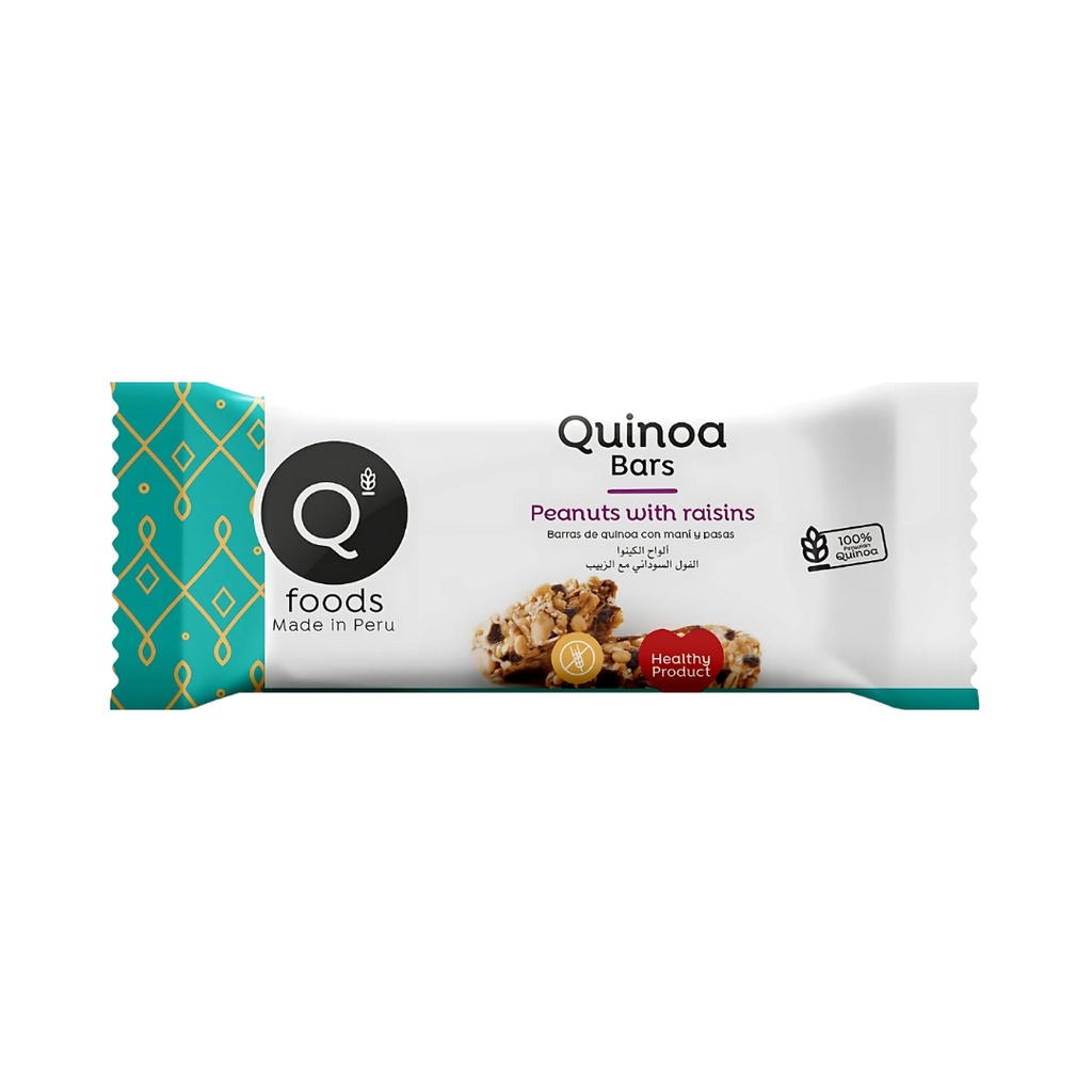 Barras De Quinoa Con Mani Y Pasas 30 Gr Qfoods