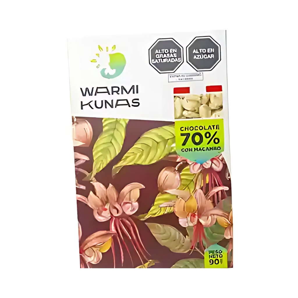 Chocolate Surtidos 70% 60%Cacao Macambo Cafe 90 Gr Warmi Kunas