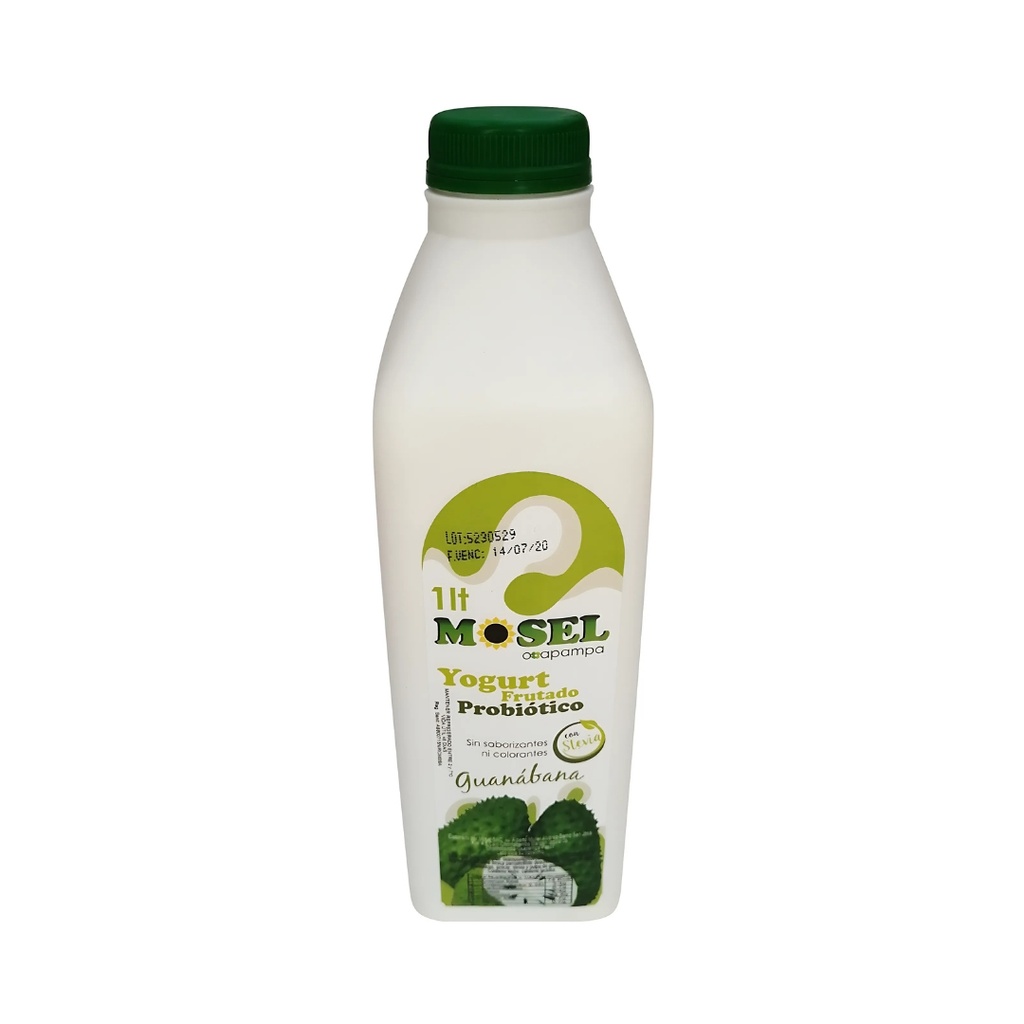 Yogurt Frutado Probiotico Con Stevia Guanabana 1 Lt Mosel