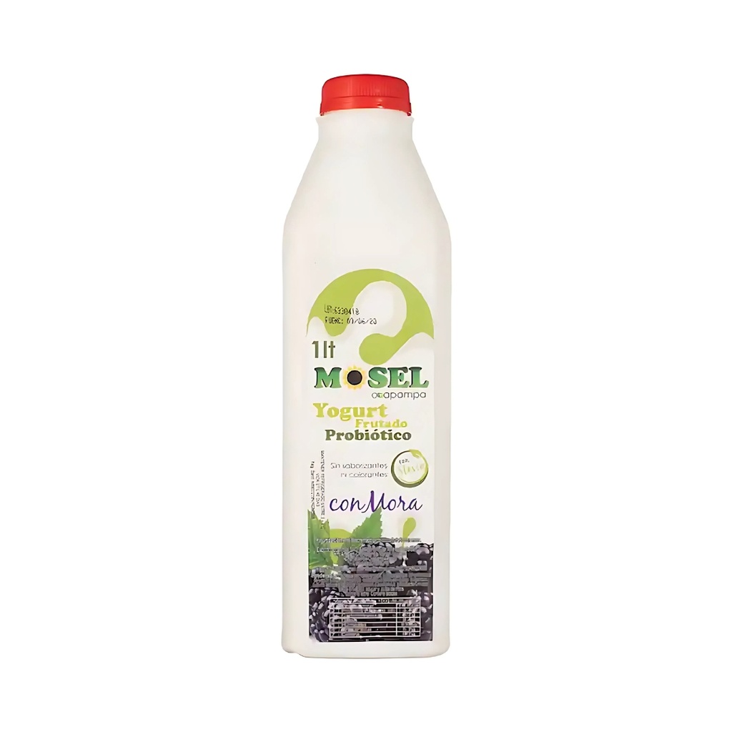 Yogurt Frutado Probiotico Con Stevia Mora 1 Lt Mosel