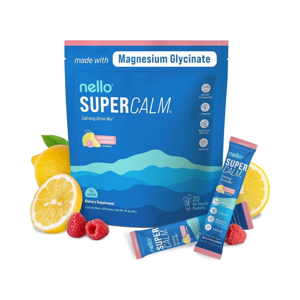 Super Calm Glicinato De Magnesio Con Vitamina D3 20 Sobres 85.4 Gr Nello