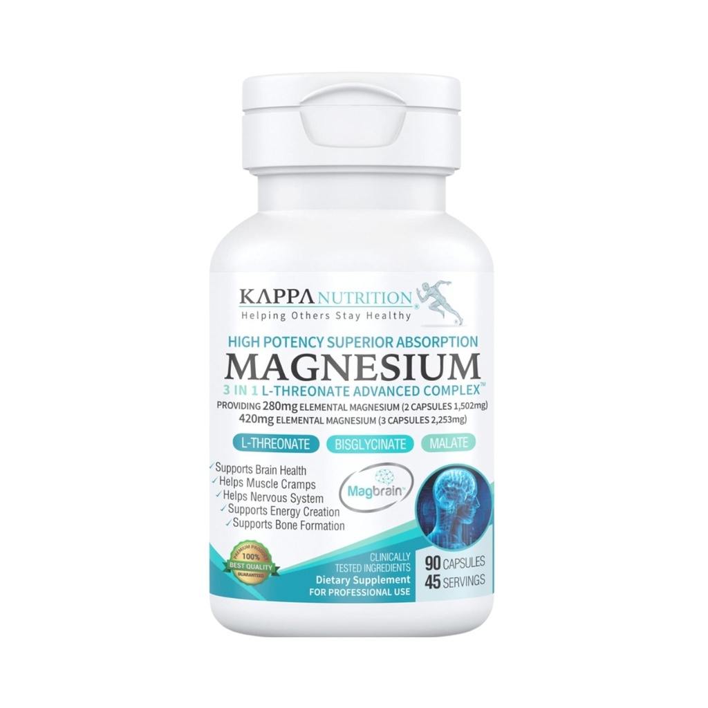Magnesio 3 en 1 L treonato Advanced Complex 90 Capsulas Kappa Nutrition