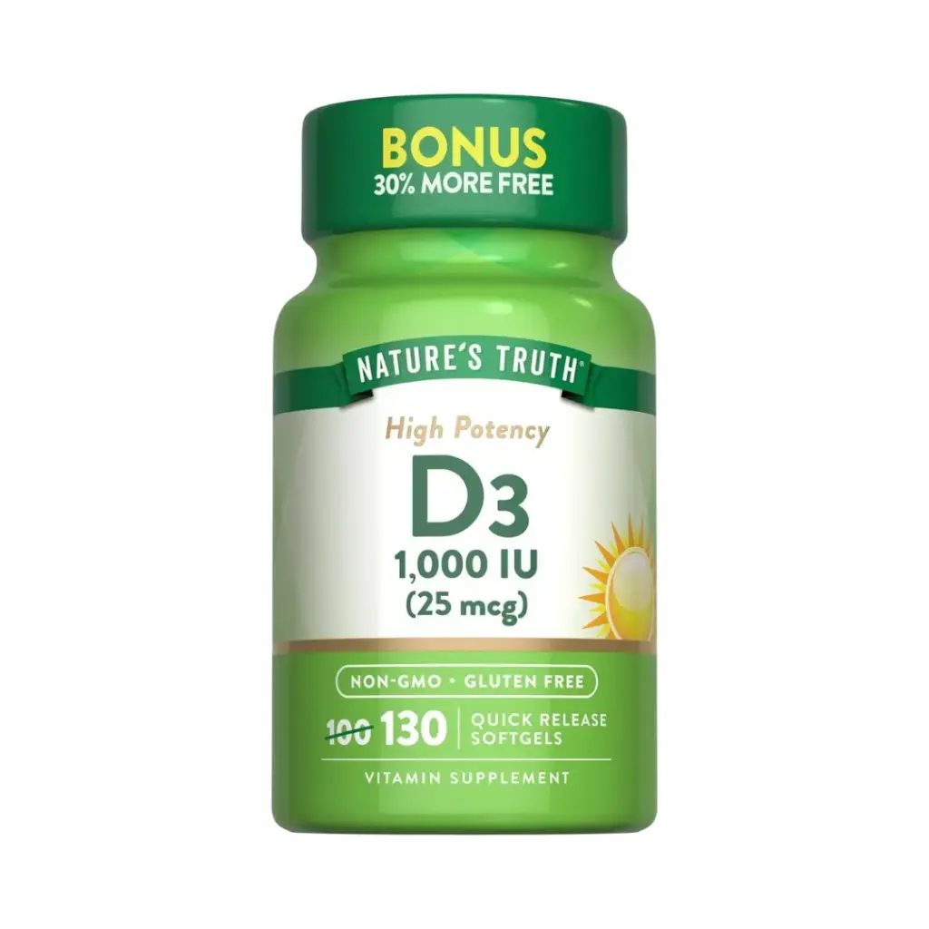Vitamina D3 1000 UI 130 Capasulas Natures Truth 